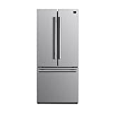 Forno 30" Inch w. French Door Refrigerator with Bottom Freezer and 17.5Cu. Ft. Total Capacity - Stainless Steel No Frost Fridge with Adjustable Glass Shelves and Child Safety Lock