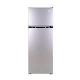 Frigidaire EFR749_AMZ EFR749-AMZ, 2 Door Apartment Size Refrigerator with Freezer, 7.5 cu ft, Retro, Silver, Black