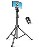 Sensyne 62" Phone Tripod & Selfie Stick, Extendable Cell Phone Tripod Stand with Wireless Remote and Phone Holder, Compatible with iPhone Android Phone, Camera (Black)