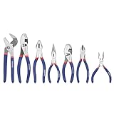 7-Piece Workpro Pliers Set with Groove Joint, Long Nose, Slip Joint, Linesman, and Diagonal Pliers for DIY & Home Use