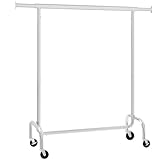 SONGMICS Clothes Rack, Heavy-Duty Garment Rack, 286.6 lb Load Capacity, Clothing Rack, Silver UHSR11S