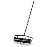 ONECHOI Rolling Lawn Aerator, 56" L x 16" W, Manual Lawn Aerators Tool w/Detachable Steel Handle, Grass Aerator w/Tine Spikes, Lawn Aeration Machine for Garden, Yard, Cropland to Loose Soil