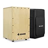 Donner Full Size Cajon Drum DCD-1 Wooden Drum Box Birchwood Percussion Internal Metal Strings with Bag