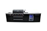 Mont Alpi MAi805-BSSBEV 44-inch 6-Burner 115000 BTU Black Stainless Steel Island Outdoor Kitchen Gas Barbecue Grill w/Wine Cooler Beverage Center - Granite Countertops + Faucet & Sink