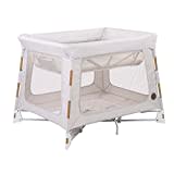 Maxi-Cosi Swift Playard, Playpen with 3-in-1 (Newborn bassinet, toddler, play), Portable, ultra comfort, 1 step fold, travel bag included, Horizon Sand