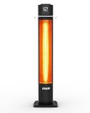 Pasapair 42" Outdoor Patio Heater - 1500W Infrared Tower Heater with Remote - Electric Space Heater with 12 Heat Levels and 9H Timer - IP55 ETL Certified for Garage, Indoor, Porch