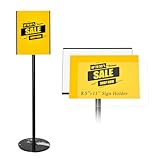 HANPIU Sign Holder 8.5 x 11 Inch Poster Sign Stand - Rotating Display Sign Holders Stand for Business Supermarket Promotions Advertising Signs Holder Floor Stand Adjustable Sign Display Stand Vertical and Horizontal View