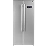 FORNO Salerno 33" Inch W. Side-by-side Refrigerator and Freezer with 15.6 Cu.Ft. Total Capacity - Stainless Steel Freestanding Fridge with LED Display, Vacation mode and Child Safety Lock.