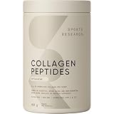 Sports Research Collagen Peptides - Hydrolyzed Type 1 & 3 Collagen Powder Protein Supplement for Healthy Skin, Nails, Bones & Joints - Easy Mixing Vital Nutrients & Proteins, Collagen for Women & Men