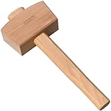 GREBSTK Wooden Mallet Manual Ice Hammer Mallet Beech Solid Carpenter Woodworking Mallet 12"