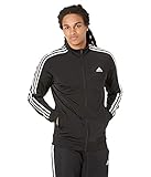 adidas Men's Essentials Warm-Up 3-Stripes Track Jacket, black/white, X-Large