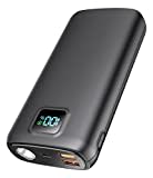 Portable-Charger-Power-Bank - 40000mAh Power Bank PD 30W and QC 4.0 Quick Charging Built-in Bright Flashlight LED Display 2 USB 1Type-C Output for Most Electronic Devices on The Market (Matte Black)