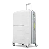 Samsonite Freeform Hardside Expandable with Double Spinner Wheels, White/Grey, Checked-Large 28-Inch, Freeform Hardside Expandable With Double Spinner Wheels