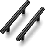 Ravinte 30 Pack 6 inch Cabinet Pulls Matte Black Stainless Steel Kitchen Drawer Pulls Cupboard Handles Cabinet Handles 3.75” Hole Center