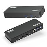 Plugable USB C Triple Display Docking Station with Laptop Charging, Thunderbolt 3 or USB C Dock Compatible with Specific Windows and Mac Systems (3X HDMI, 6X USB Ports, 60W USB PD)