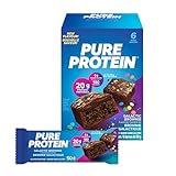 Pure Protein Bars - Nutritious, Gluten Free protein bar, made with Whey protein blend - low sugar, protein snack. Deliciously satisfying. Galactic Brownie (Pack of 6)