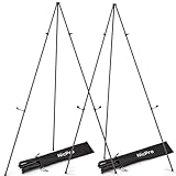 Nicpro Folding Easels for Display, 2 Pack 63 Inch Metal Floor Easel Stand Tripod Black Portable for Artist Poster Wedding with Carry Bag