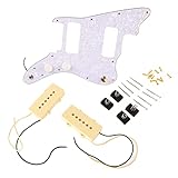 Loaded Prewired Pickguard Set Metal Plastic Loaded Scratchplate Guitar Pick Guard Backplate Accessory Set for Players of All Musical Genres (White Pearl GP505)