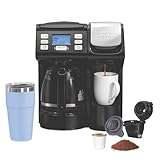 Hamilton Beach FlexBrew Trio 2-Way Coffee Maker, Compatible with K-Cup Pods or Grounds, Combo, Single Serve & Full 12c Pot, Black , 49902