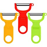 KITCHPOWER Original Vegetable Peeler Carbon Steel Blade 3-Pack Red/Green/Yellow