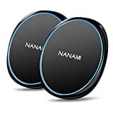 NANAMI Fast Wireless Charger [2 PACK], 15W Max Wireless Charging Pad for iPhone 16 15 Pro Max 14 13 12 11 XS Max XR 8,Fast Charge for Samsung Galaxy S24 Ultra S23 S22 S21 S20 S10,AirPods Pro/3,Pixel 6