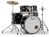 Pearl Roadshow Drum Set 5-Piece Complete Kit with Cymbals and Stands, Jet Black (RS525SC/C31)