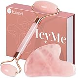 BAIMEI Gua Sha Facial Tool & Jade Roller, Face Roller for Wrinkles and Lifting, Puffiness Reducing Skin Tightening Face Massage Tool, Self Care Gift for Men Women - Rose Quartz