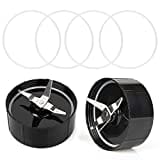 [2-Pack] Magic Bullet Cross Blade, QT Cross Blade Replacement Parts with 4PCS Extra Gaskets Compatible with 250W Magic Bullet Blender Juicer Mixer