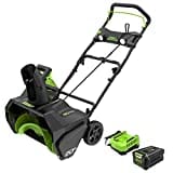 Greenworks PRO 20-Inch 80V Cordless Snow Thrower, 2.0 AH Battery Included 2600402, Green