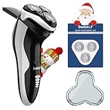 SweetLF 3D Rechargeable IPX7 Waterproof Electric Shaver Wet and Dry Men's Rotary Shavers Electric Shaving Razors with 3PCS replacement Shaving Cutter net blades (18.5 * 8.8 * 7.4 CM)