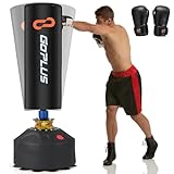 Goplus Freestanding Punching Bag, 220LBS Heavy Boxing Bag with Gloves, Shock Absorber, 12 Suction Cup Base, Kickboxing Bag with Stand for Adults Youth Men Women Home Gym (68'' Height)