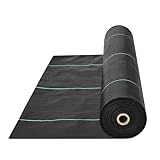 VEVOR 4FTx250FT Premium Heavy Duty Weed Barrier Landscape Fabric, 5OZ Woven Geotextile Fabric Under Gravel, High Permeability for Weed Blocker Weed Mat, Driveway Fabric, Weed Control Garden Cloth