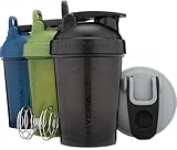 Hydra Cup OG [4 Pack] 20 oz Small Shaker Bottles for Protein Mixes, Shaker Cups with Ball Blender Whisk, Travel To Go, BPA Free (Multicolor Set)