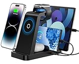 Wireless Charger for iPhone - 5 in 1 Charging Station for Multiple Devices Apple: Fast Wireless Charging Stand Dock for iPhone 15 14 13 12 Pro Max Apple Watch Airpods