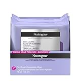 Neutrogena Night Calming Makeup Removing Cleansing Wipes, Nighttime Cleansing Facial Wipes Remove Sweat, Sunscreen, Dirt & Waterproof Makeup & Calming scent, Hypoallergenic, 100% Plant Based Cloth, Twin Pack, 2 x 25 ct