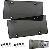 License Plate Set - Front & Back License Plate Protector Fastening to Frames - Automotive Exterior Car & Truck Accessories - 6X12 Inches License Plate Shield