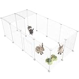 HOMIDEC Pet Playpen,Small Animal Cage DIY Wire Fence with Door for Indoor or Outdoor Use,Portable Yard Fence for Small Animal,Puppies,Kitties,Bunny,Guinea Pigs,Turtle,15 Panels, 48" x 24" x 16"