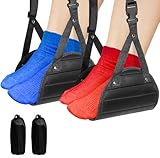 2 Pack Airplane Foot Hammock Plane Travel Essentials, Travel Accessories Foot Rest for Plane Flights Long Trip, Comfy Foot Hanger Footrest for Air Travel, Desk Foot Hammock