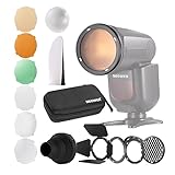 NEEWER CRM2 Magnetic Accessories Kit for Round Head Flash Z1-C Z1-N Z1-S Z2-C Z2-N Z2-S Compatible with Godox V1 Speedlites, Included 14pcs Flash Light Control Modifier Diffuser Adapter