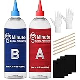 GDDP 5 Minute Set Epoxy Glue 8.5oz, Tough Durable Heat-Resistant 2 Part Epoxy, Quick Cure Epoxy Resin for Metal, Wood, Tile, Most Plastics & More