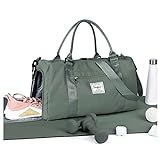 Gym Bag Womens Mens with Shoes Compartment and Wet Pocket,Travel Duffel Bag for Women for Plane,Sport Gym Tote Bags with Toiletry Bag,Waterproof Weekend Overnight Bag Carry on Bag Hospital Holdalls