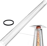 Patio Heater Glass Tube Patio Heater Replacement Parts for 4 Sided Pyramid Patio Heater with Neoprene Ring, Outdoor Heater Replacement Parts, 49.5" Tall 4" Diameter