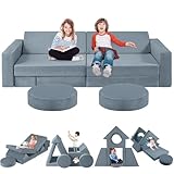 2024 New Modular Kids Sofa Couch, 12pcs Toddler Sofa Couch Building Fort, Versatile 300+DIY Creativing Playroom Bedroom Furniture. Convertible Kids Chair Sofa and Cushion for Boys and Girls