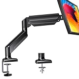 ErGear Single Monitor Arm for 13-32 inch Screens, Adjustable Gas Spring Monitor Mount Holds up to 22 lbs, Computer Monitor Stand with VESA Mount, C-Clamp & Grommet Base, Max VESA 100x100mm