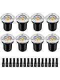 ZUCKEO Low Voltage Landscape Lights LED Well Lights 3W 12V-24V in Ground Lights IP67 Waterproof Low Voltage Landscape Lighting Floor Driveway Deck Step Garden Lights Outdoor (8 Pack Warm White)