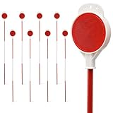 Driveway Markers, 8 Pack 0.5 Inch Diameter Metal Poles Double Side Driveway Reflectors Markers for Walkways, Snow Stakes with Reflective Tape, Easy Visibility