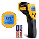 Etekcity Lasergrip 1080 Laser Thermometer Digital Infrared Thermometer Temperature Gun for Kitchen Cooking BBQ Grill and Bath Water, -58℉~1130℉ (-50℃～610℃), Yellow and Black