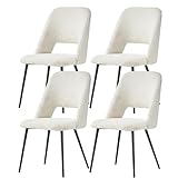 MECHYIN Dining Chairs Set of 4, Velvet Upholstered Kitchen Chair, Mid-Century Modern Dining Chairs with Metal Legs for Living Room, Dining Room, Kitchen