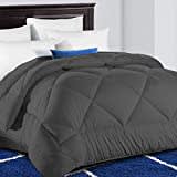 All Season King Size Comforter Grey,Thick Comforter for Night Sweats,Down Alternative Comforter,Duvet Insert with 8 Corner Tabs, Winter Warm Quilts Hotel Collection Reversible Fluffy Hypoallergenic