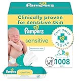 Pampers Baby Wipes Sensitive Perfume Free 12X Pop-Top Packs 1008 Count